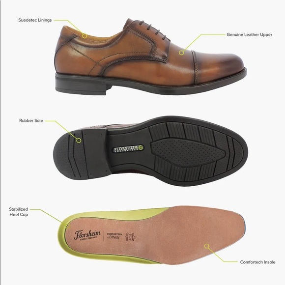 FLORSHEIM COMFORTECH MENS OXFORD SHOE - Picture 13 of 14